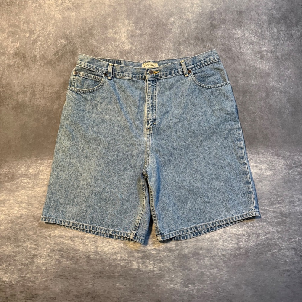 Vtg Sonoma Jean Co Denim Shorts Women High Waisted Light Wash Blue Bermuda Jorts